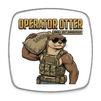 Opérateur Otter - Magnet carré - blanc - Devant