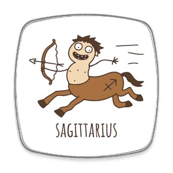 Sagittarius Horoscope Doodle - Square fridge magnet - white - Front