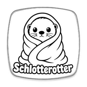 Süßer Schlotterotter eingekuschelt - Viereckiger Kühlschrankmagnet - Weiß - Vorne