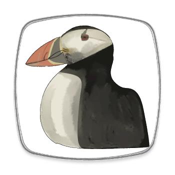 Pinguin Portrait im Malerei-Stil - Viereckiger Kühlschrankmagnet - Weiß - Vorne