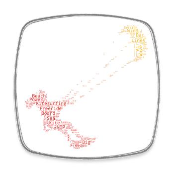 Idée cadeau pour un kitesurfeur qui pratique le kitesurf - Magnet carré - blanc - Devant