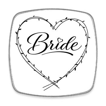 Bride - Square fridge magnet - white - Front