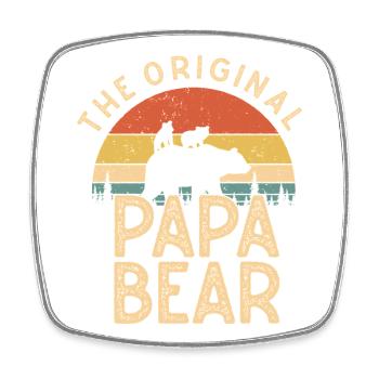 The Original Papa Bear - Square fridge magnet - white - Front