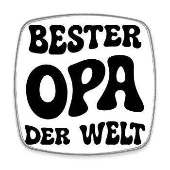 Bester Opa der Welt - Viereckiger Kühlschrankmagnet - Weiß - Vorne