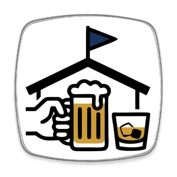 Loch 19 Clubhaus Bier Golfclub Herrenausflug - Viereckiger Kühlschrankmagnet - Weiß - Vorne