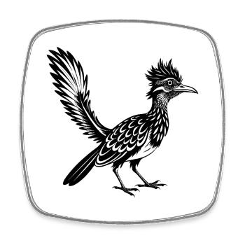 Großer Roadrunner - Viereckiger Kühlschrankmagnet - Weiß - Vorne