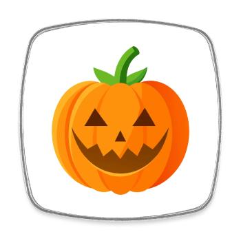 Halloween Pumpkin - Square fridge magnet - white - Front