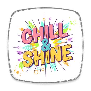 Limited Edition - CHILL & SHINE Flowers - Magnet carré - blanc - Devant