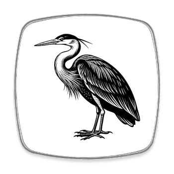 Great Blue Heron Bird - Square fridge magnet - white - Front