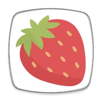 Strawberry Pop Art Charm - Square fridge magnet - white - Front