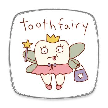 Jeu de mots mignon sur la Fée des dents - Magnet carré - blanc - Devant