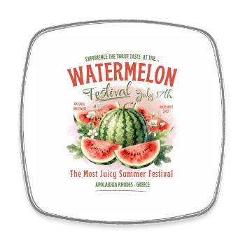 Watermelon Festival Juicy Summer Fruit - Square fridge magnet - white - Front
