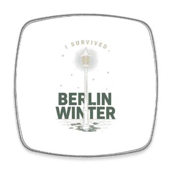 Berlin Winter Survived Lamp - Square fridge magnet - white - Front