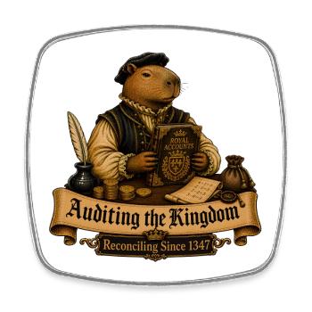 Prüfung des Königreichs – Königlicher Buchhalter Capybara - Viereckiger Kühlschrankmagnet - Weiß - Vorne