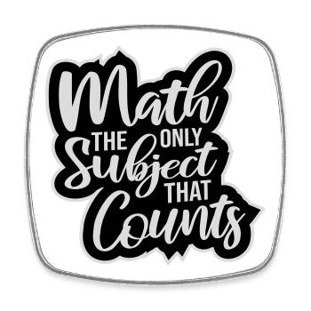 Math The Only Subject That Counts Nerd Mathe Logo - Viereckiger Kühlschrankmagnet - Weiß - Vorne