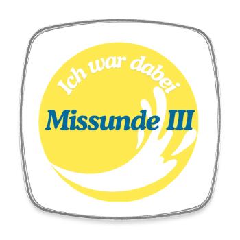 Missunde III – Ich war dabei, gelb. - Viereckiger Kühlschrankmagnet - Weiß - Vorne