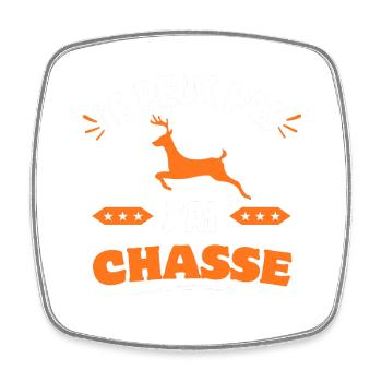 je peux pas j'ai chasse - Magnet carré - blanc - Devant