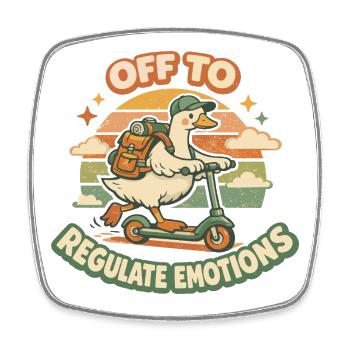 Duck Humor Emotions Funny Mental Health - Square fridge magnet - white - Front