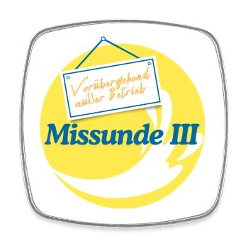 Missunde III – vorübergehend außer Betrieb, gelb - Viereckiger Kühlschrankmagnet - Weiß - Vorne