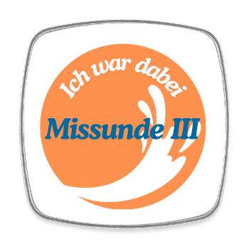 Missunde III – Ich war dabei, orange - Viereckiger Kühlschrankmagnet - Weiß - Vorne