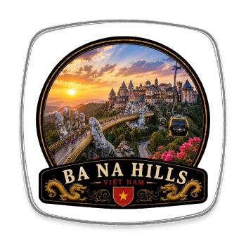 Ba Na Hills Vietnam Urlaub Erlebnis Schloss - Viereckiger Kühlschrankmagnet - Weiß - Vorne