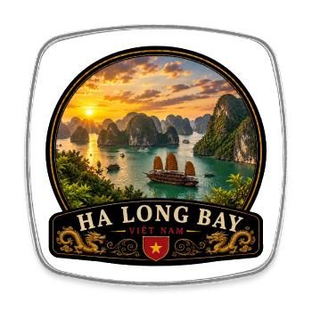 Ha Long Bucht Vietnam Natur Urlaub Erlebnis Wander - Viereckiger Kühlschrankmagnet - Weiß - Vorne