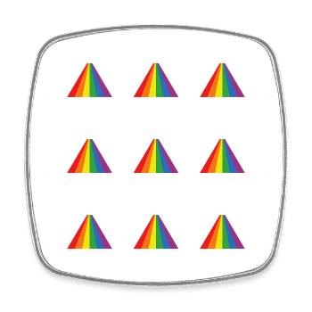 Rainbow Pyramid Pattern - Square fridge magnet - white - Front
