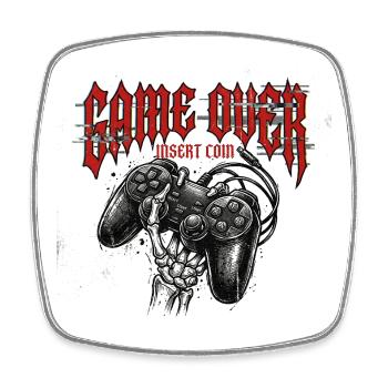 Game Over Retro Controller Grunge - Viereckiger Kühlschrankmagnet - Weiß - Vorne