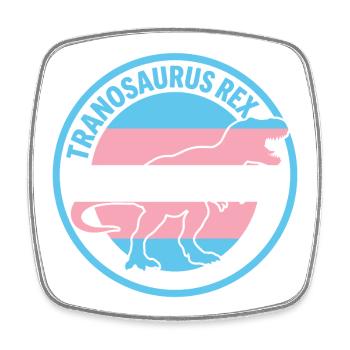 Pride Month LGBTQ - Tranosaurus Rex - Square fridge magnet - white - Front