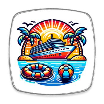 Cruise - Square fridge magnet - white - Front