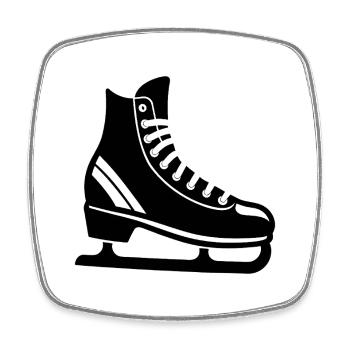 Eishockey-Skate-Lauf - Viereckiger Kühlschrankmagnet - Weiß - Vorne