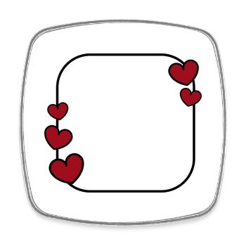 Heart Frame - Square fridge magnet - white - Front