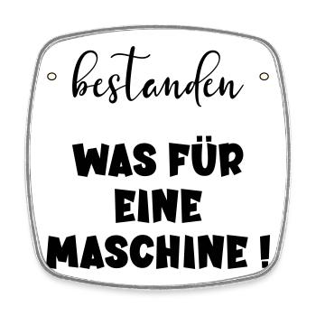 Abschluss Bestanden - Maschine - Viereckiger Kühlschrankmagnet - Weiß - Vorne