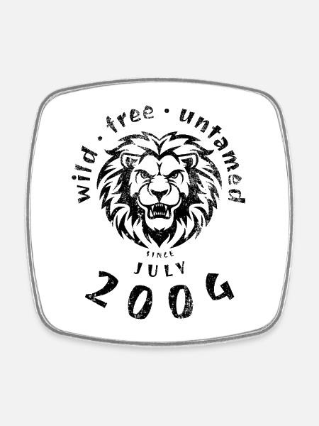 22. Geburtstag Wild, free & untamed since 07/2004 - Viereckiger Kühlschrankmagnet - Weiß