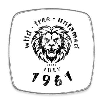 65e anniversaire Sauvage, libre et indompté depuis 07/1961 - Magnet carré - blanc - Devant