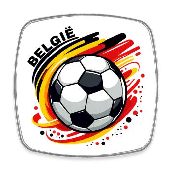 Belgischer Fußball - Viereckiger Kühlschrankmagnet - Weiß - Vorne