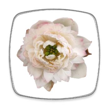 Exotic_Double_Petal_Lotus_Floral_Print - Magnet carré - blanc - Devant