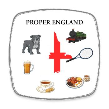 EIGENTLICHES ENGLAND - Viereckiger Kühlschrankmagnet - Weiß - Vorne