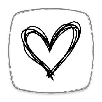 Heart - Square fridge magnet - white - Front