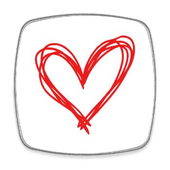 Heart - Square fridge magnet - white - Front