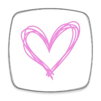 Heart - Square fridge magnet - white - Front