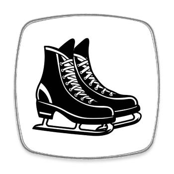 Skates - Square fridge magnet - white - Front