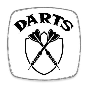 darts - Viereckiger Kühlschrankmagnet - Weiß - Vorne