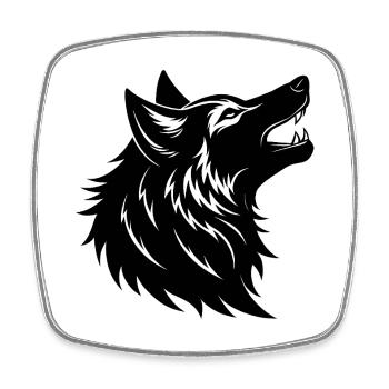 Howling Wolf - Square fridge magnet - white - Front