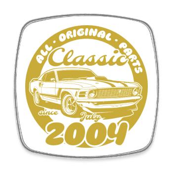 22e anniversaire - Classic Musclecar 07/2004 - Magnet carré - blanc - Devant
