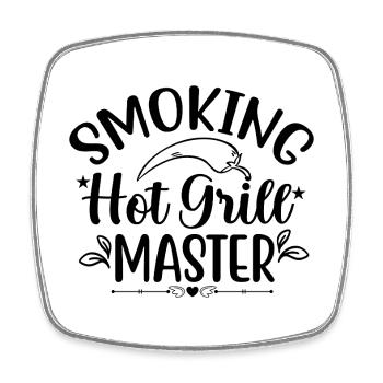 Smokin Hot Old Master Tea - Square fridge magnet - white - Front