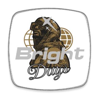Bright Days Globe Magic - Square fridge magnet - white - Front