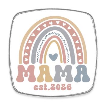 Maman Maman Bébé Meilleure Maman Arc-en-ciel pour la fête des mères - Magnet carré - blanc - Devant