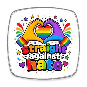 Droit contre la haine Arc en ciel Fierté Égalité - Magnet carré - blanc - Devant