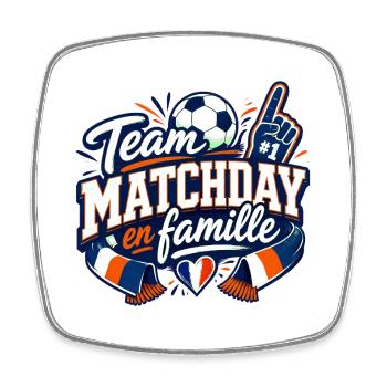 Matchday en Famille – Support - Magnet carré - blanc - Devant